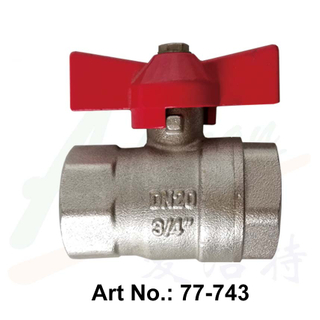Brass Ball Valve, Aluminum Wing handle 