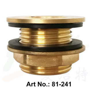 Brass Barrel Connector with Locknut & Washer