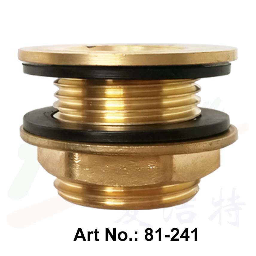 Brass Barrel Connector with Locknut & Washer