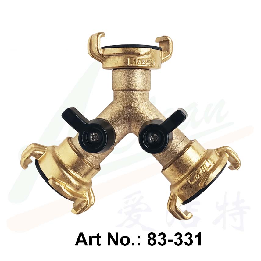 Brass Three-way Ball Valve, Coupling Ends