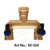 Brass Twin-Outlet Splitter with Valve
