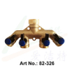 Brass Four-Outlet Splitter with Valve